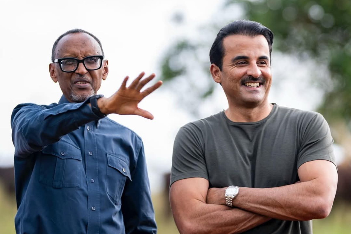 Le président rwandais Paul Kagame et l&#039;émir du Qatar 